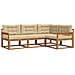 Set di divani da esterno con cuscino 4 pcs Naturale e Beige - Foto miniatura 1