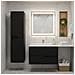 Mobiletto, Bianco e nero, 120 cm, Con piano, 4 cassetti, Sospeso, Frontali in MDF, MODERNO - Foto miniatura 3