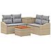 Set di divani 6 pz Beige e Grigio Chiaro - Foto miniatura 1