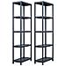 Scaffali 2 Pz 125 Kg 60x30x180 Cm Nero In Plastica - Foto miniatura 1