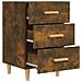 Comodino Rovere Fumo 40x40x66 Cm In Legno Multistrato - Foto miniatura 5