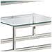 Tavolino Consolle Argento Acciaio Inossidabile Vetro Temperato - Foto miniatura 6