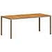 Tavolo Da Giardino Beige 190x90x75cm Polyrattan Legno Di Acacia - Foto miniatura 2