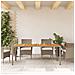 Tavolo Da Giardino Beige 190x90x75cm Polyrattan Legno Di Acacia - Foto miniatura 3