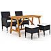 Set Mobili Da Pranzo Per Giardino 5 Pz Nero - Foto miniatura 1