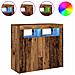 Credenza Con Luci Led Legno Antico 80x35x75 Cm In Truciolato - Foto miniatura 2