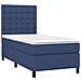 Letto a Molle con Materasso e LED Blu 90x200 cm in Tessuto - Foto miniatura 3