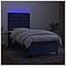 Letto a Molle con Materasso e LED Blu 90x200 cm in Tessuto - Foto miniatura 6