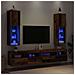 Mobili Porta TV con Luci LED 2 pz Legno Antico 30,5x30x102 cm - Foto miniatura 2