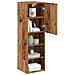 Mobili Porta TV con Luci LED 2 pz Legno Antico 30,5x30x102 cm - Foto miniatura 9