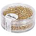 17 Grammi - Perline In Vetro Rotonde Trasparenti Lustrate Foro Ø2,6mm - Colore Oro - Foto miniatura 1