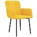 Sedie Da Pranzo 2 Pz Gialle In Velluto - Foto miniatura 2