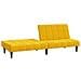 Divano Letto a 2 Posti Giallo in Velluto - Foto miniatura 4