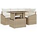 Set Divano Giardino 5 Pezzi con Cuscini Beige Poly Rattan - Foto miniatura 1