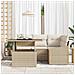 Set Divano Giardino 5 Pezzi con Cuscini Beige Poly Rattan - Foto miniatura 3