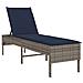 Lettino Prendisole con Cuscino Grigio 55x200x44cm in Polyrattan - Foto miniatura 1