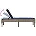 Lettino Prendisole con Cuscino Grigio 55x200x44cm in Polyrattan - Foto miniatura 8