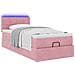 Struttura Letto Pouf con Materasso Rosa 100x200 cm Velluto - Foto miniatura 3