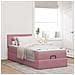 Struttura Letto Pouf con Materasso Rosa 100x200 cm Velluto - Foto miniatura 4