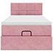 Struttura Letto Pouf con Materasso Rosa 100x200 cm Velluto - Foto miniatura 6