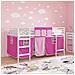 Struttura del Letto Loft per Bambini con Tendine Bianco e Rosa - Foto miniatura 3