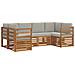 Set divani con cuscino 6 pcs Grigio Naturale e Chiaro - Foto miniatura 1
