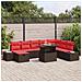 Set Divano da Giardino 9 pz Marrone polyrattan - Foto miniatura 7