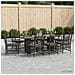 Set da pranzo per esterni 9 pz Nero polyrattan - Foto miniatura 7