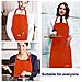 2 Confezioni Grembiule Da Cucina Impermeabile Regolabile Chef Grembiule Con Tasche Per La Casa Ristorante Artigianato Giardino Barbecue Scuola Coffee House Grembiule Per Donne Degli Uomini (arancione)  - Foto miniatura 4