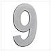 Numero Domestico Esterno, Portale O Garage, 16 Cm, Acciaio Inox Aisi 304, Installazione Adesiva (numero 9)  - Foto miniatura 1