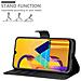 Custodia Compatibile Con Samsung Galaxy M21 In Nero Carbone - Coperchio Protettiva Con Chiusura Magnetica, Funzione Stand E Tasca Per Le Carte - Foto miniatura 3