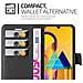 Custodia Compatibile Con Samsung Galaxy M21 In Nero Carbone - Coperchio Protettiva Con Chiusura Magnetica, Funzione Stand E Tasca Per Le Carte - Foto miniatura 4