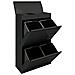 Top Cr626-b Pattumiera Per Raccolta Differenziata Con Ripiano Superiore Multiuso, 4 Secchi, Mobile D'acciaio Per Differenziata, 4 X 17l - 68l, Nero - Foto miniatura 1