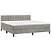 Letto A Molle Materasso E Led Grigio Chiaro 160x200 Cm Velluto - Foto miniatura 4