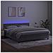 Letto A Molle Materasso E Led Grigio Chiaro 160x200 Cm Velluto - Foto miniatura 6