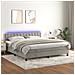 Letto A Molle Materasso E Led Grigio Chiaro 160x200 Cm Velluto - Foto miniatura 1
