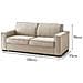 Divano Fisso Sole, Divano A 2 Posti Large, 100% Made In Italy, Sofà Soggiorno In Tessuto, Con Braccioli Slim, Cm 180x95h90, Beige - Foto miniatura 4