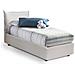 Letto Singolo Marianna, Letto Contenitore Con Rivestimento In Ecopelle, 100% Made In Italy, Apertura Laterale, Con Materasso Cm 80x190 Incluso, Bianco - Foto miniatura 1