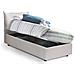 Letto Singolo Marianna, Letto Contenitore Con Rivestimento In Ecopelle, 100% Made In Italy, Apertura Laterale, Con Materasso Cm 80x190 Incluso, Bianco - Foto miniatura 2