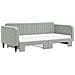 Divano Letto Estraibile Materassi Grigio Chiaro 100x200 Velluto - Foto miniatura 8