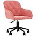 Sedia Girevole Da Ufficio Rosa In Velluto - Foto miniatura 2