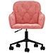 Sedia Girevole Da Ufficio Rosa In Velluto - Foto miniatura 3