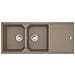 Lavello UBG 621 con 2 Vasche Gocciolatoio Reversibile Dimensioni 1160 x 500 mm Finitura Ostrica - Foto miniatura 1
