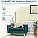 Divanetto per Cani e Gatti Stile Scandinavo con Cuscino Imbottito in Velluto e Legno, 64x45x36cm, Blu - Foto miniatura 4