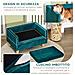 Divanetto per Cani e Gatti Stile Scandinavo con Cuscino Imbottito in Velluto e Legno, 64x45x36cm, Blu - Foto miniatura 6