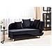 Chaise Longue Versione Destra Meri Velluto Nero Con Contenitore - Foto miniatura 1