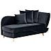 Chaise Longue Versione Destra Meri Velluto Nero Con Contenitore - Foto miniatura 3