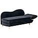 Chaise Longue Versione Destra Meri Velluto Nero Con Contenitore - Foto miniatura 4