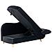 Chaise Longue Versione Destra Meri Velluto Nero Con Contenitore - Foto miniatura 5