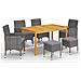 Set Mobili Da Pranzo Per Giardino 7 Pz Grigio - Foto miniatura 1